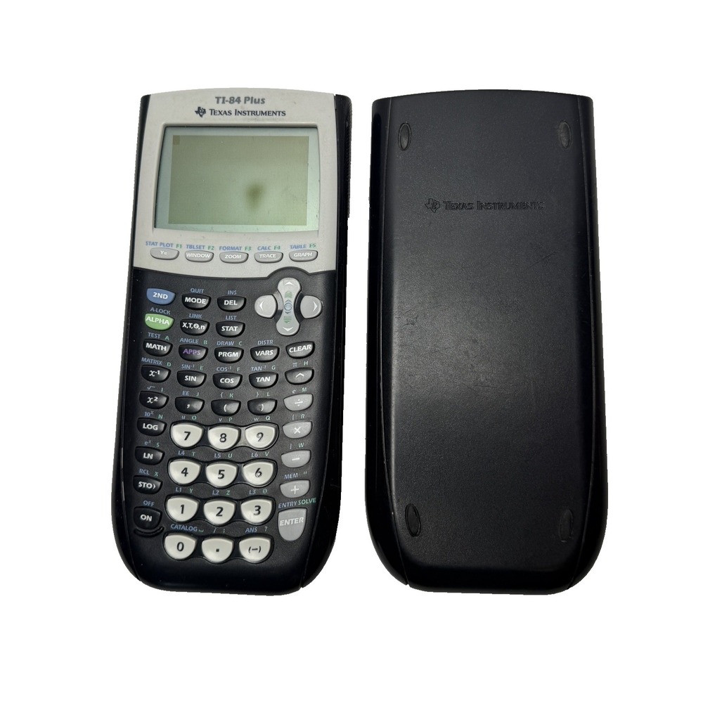 Texas Instruments TI-84 Plus Graphing Calculator Black With Cover Tested Working